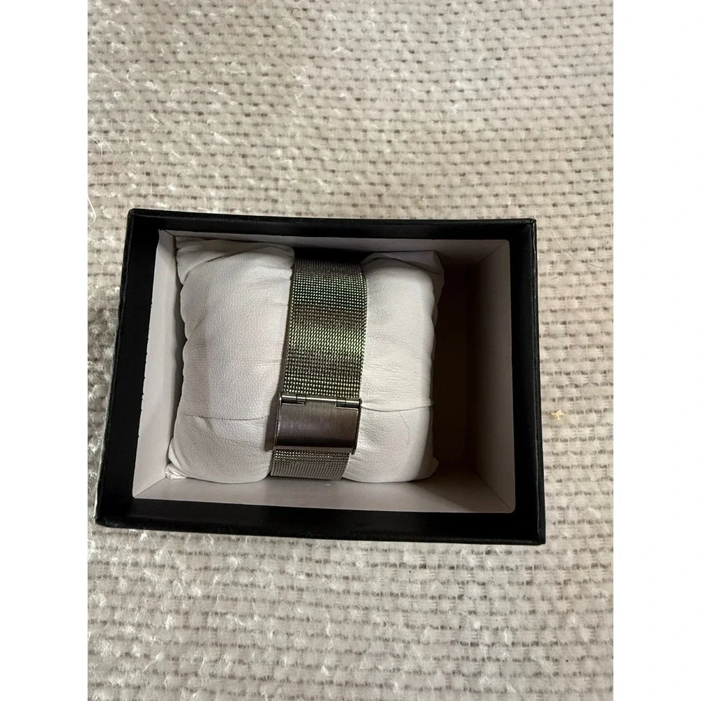 PX White Dial Silver Tone Mesh Band Minimalist Watch 1WA3044M